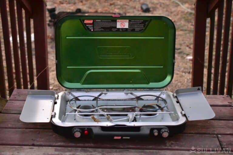 2-burner Coleman propane camping stove