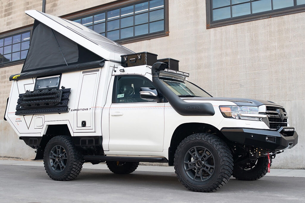 Photo of a 2021 Toyota Land Cruiser outfitted as an overland rig.