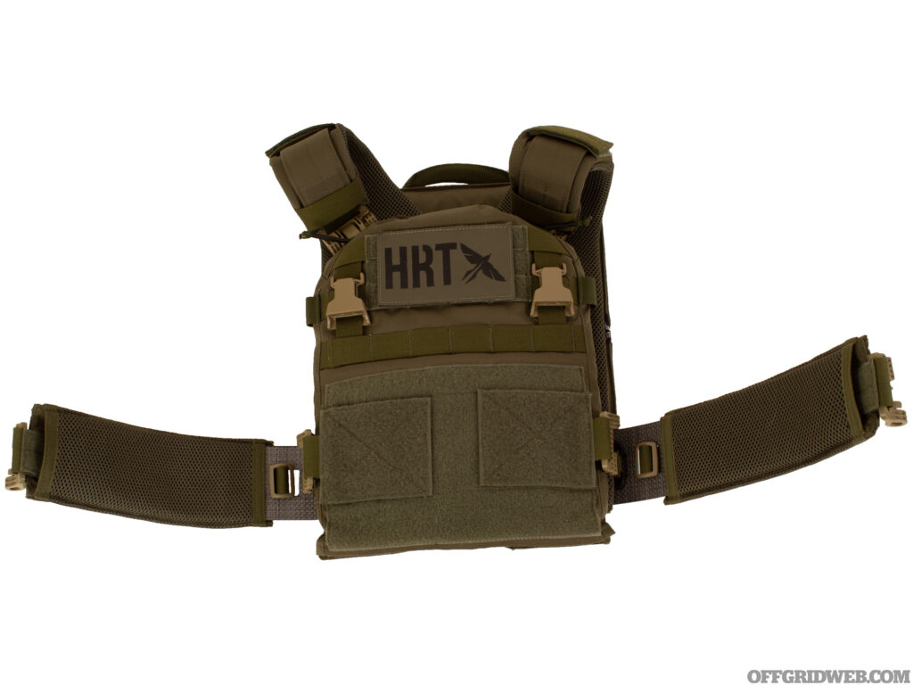 Studio photo of the front of the HRT LBAC plate carrier.