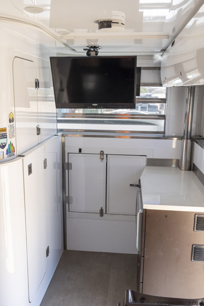 Photo of the kitchen inside the LMTV.