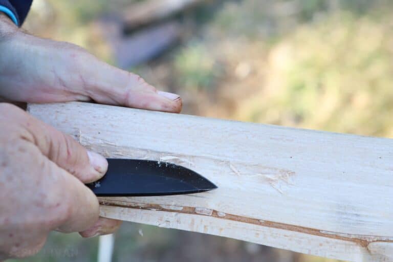 carving board with knife