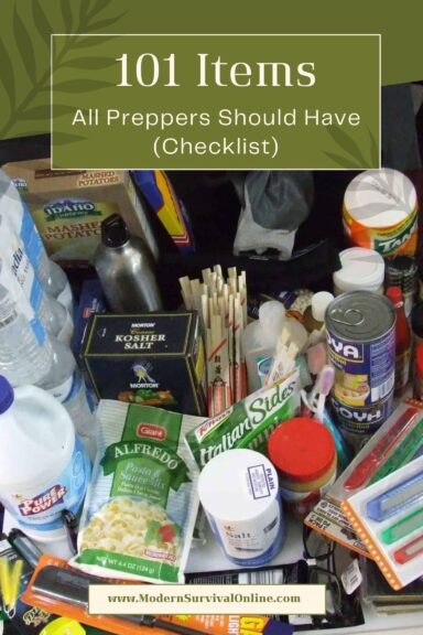 prepper's checklist pin image