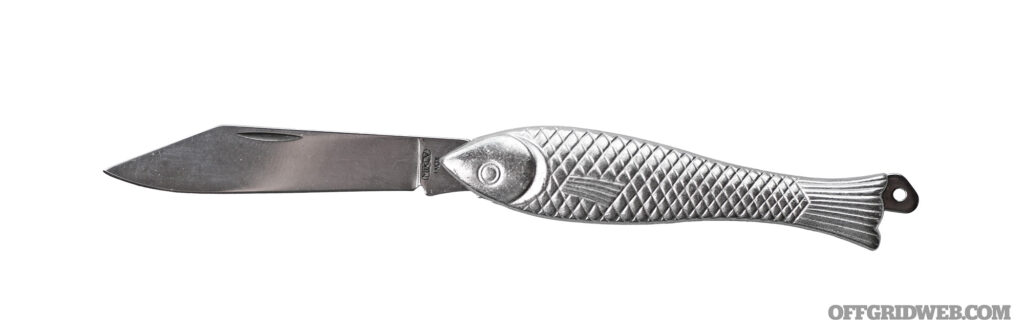 Studio photo of a mikov slip joint knife.