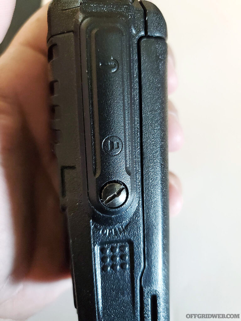 The major difference between the UV-9R and the UV-5R is the screw-down, multi-pin connector.