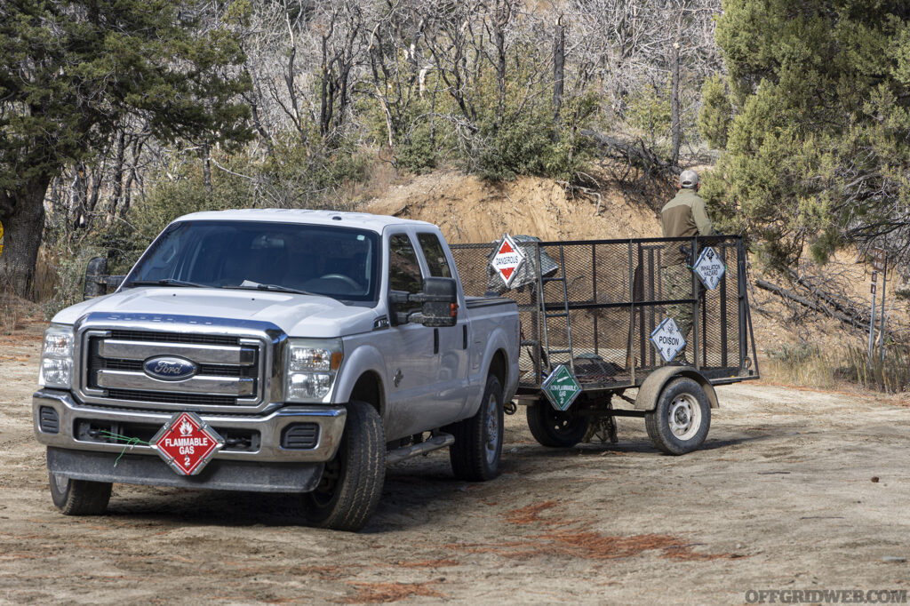 Target truck and trailer parked in the open.