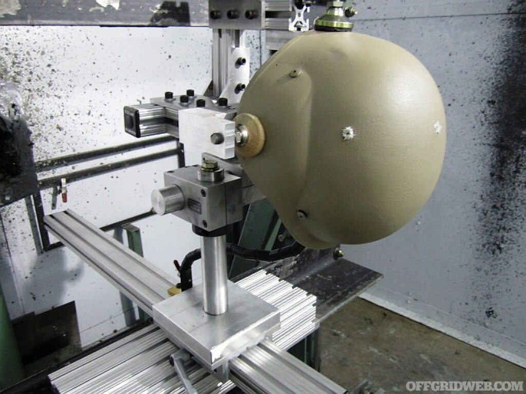 Photo of a helmet being painted.