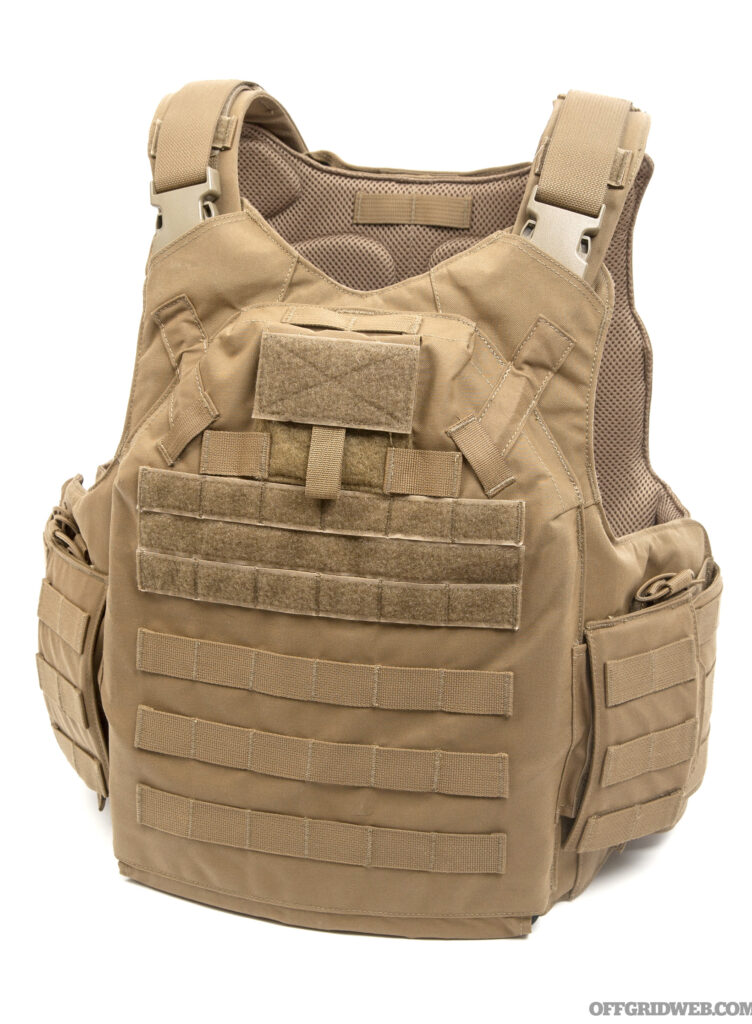 Studio photo of an armor plate carrier.
