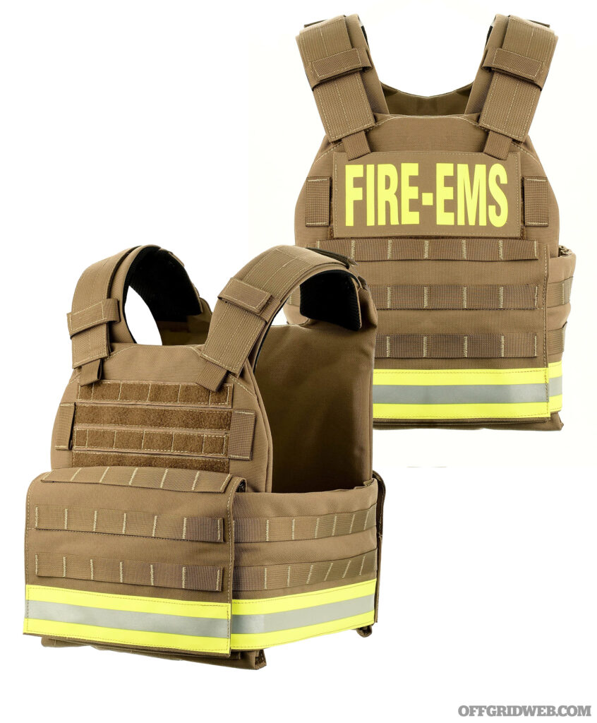 Studio photo of armor plates made for ems personnel.