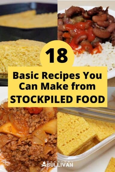 stockpiled food recipes pin image