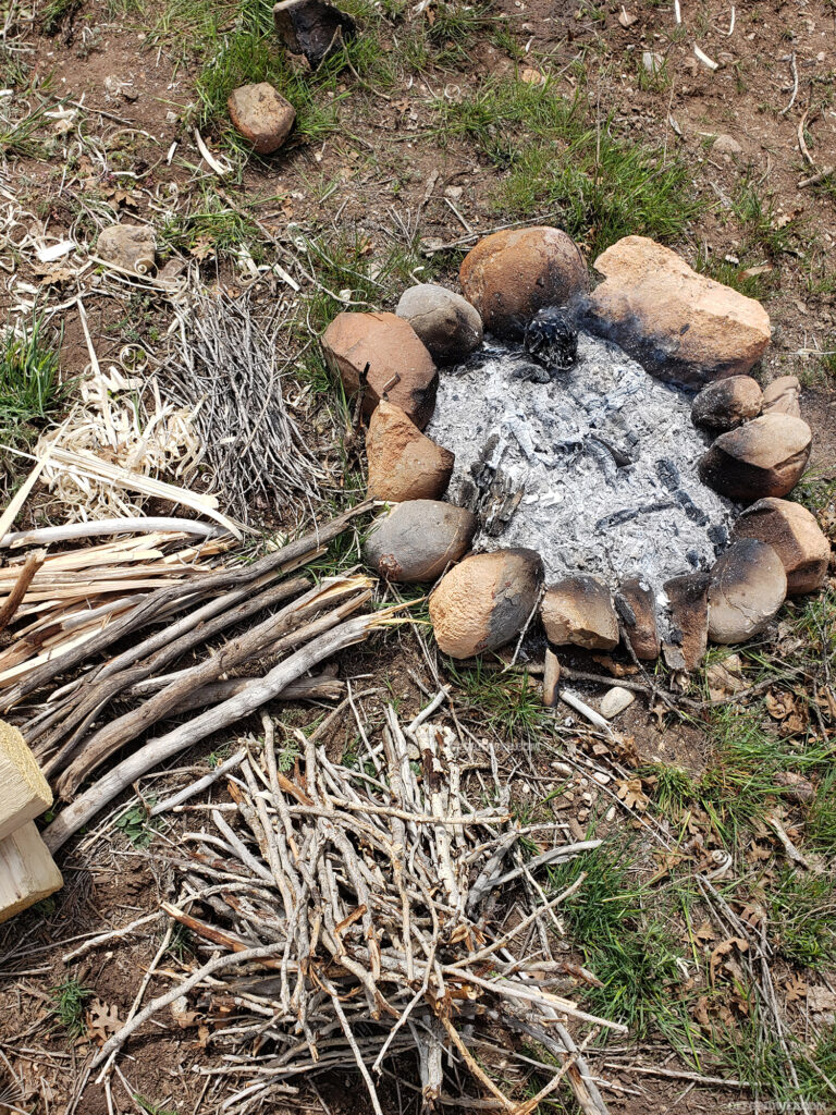 Photo of an extinguished campfire.