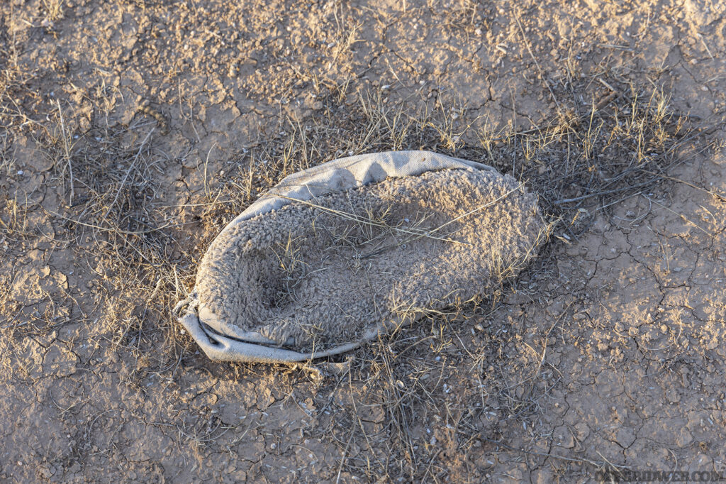 Photo of counter tracking over boots.