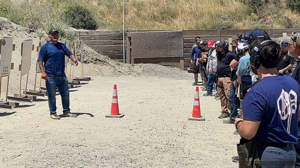 The Red Dot Pistol class listening to Scott as he teaches the course.