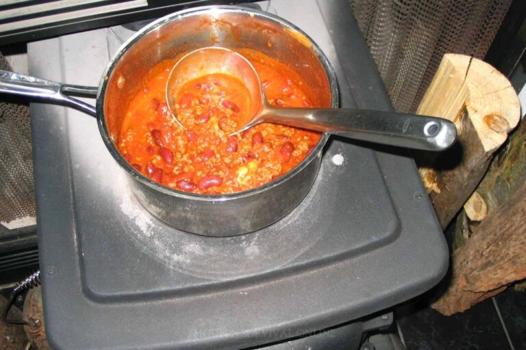 cooking beans on stove