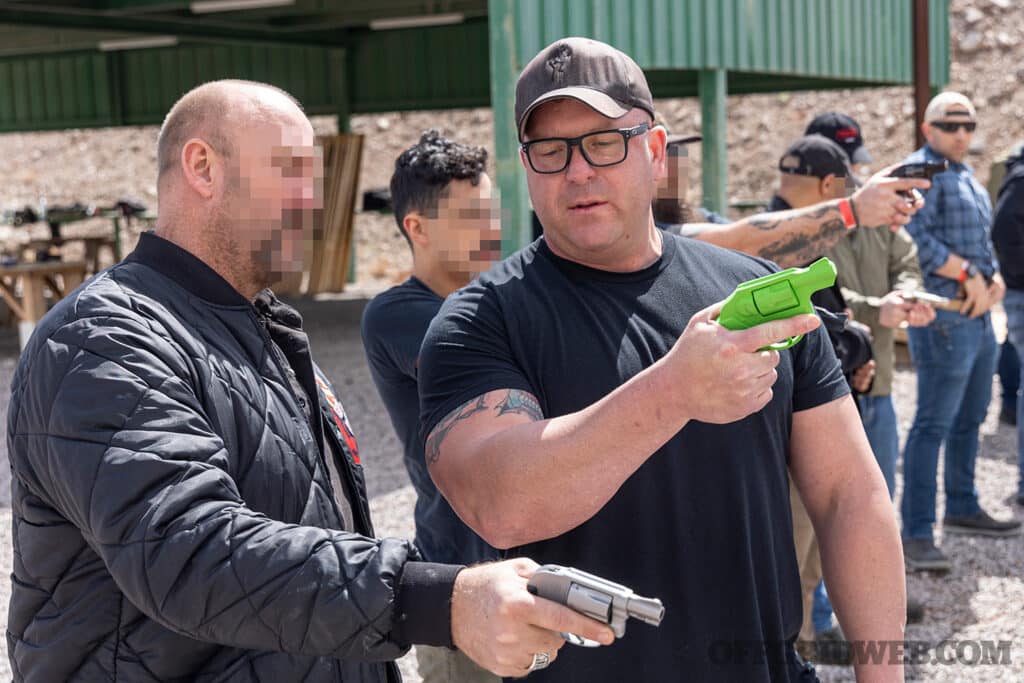 Instructor and student having a discussion