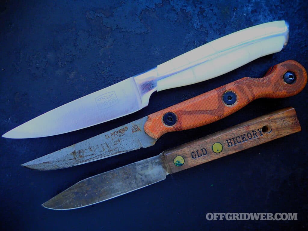 Multiple types of paring knives