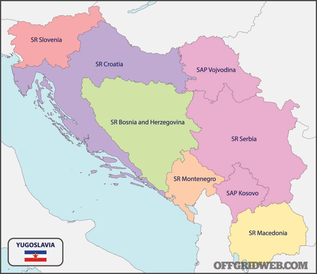 Map of Yugoslavia