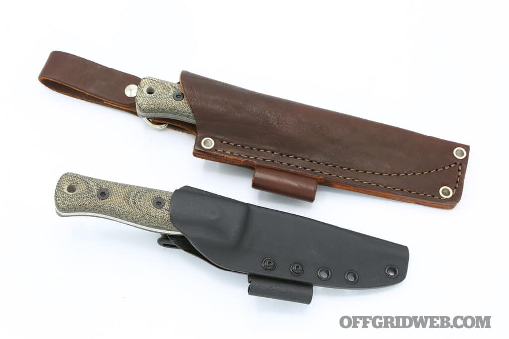 the leather and kydex sheath options for the F4