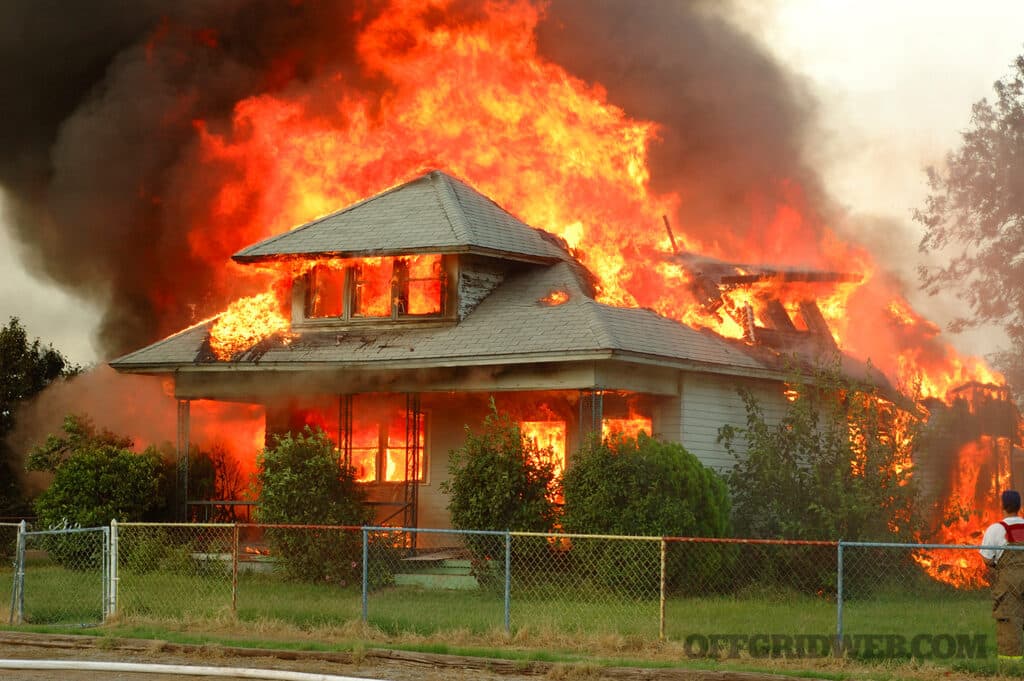 Image of a burning home