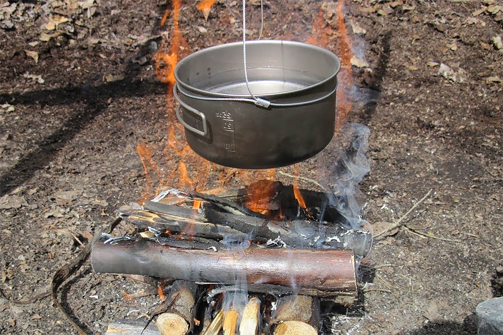 cooking off grid with a camp fire