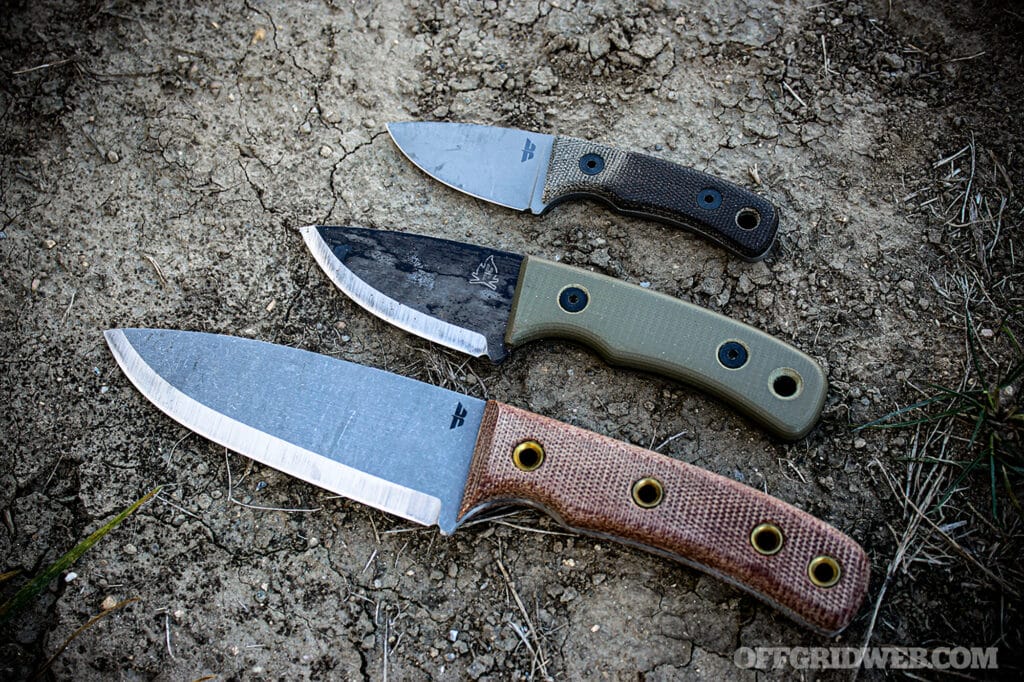 image of all three knives by nuge wicket sizes