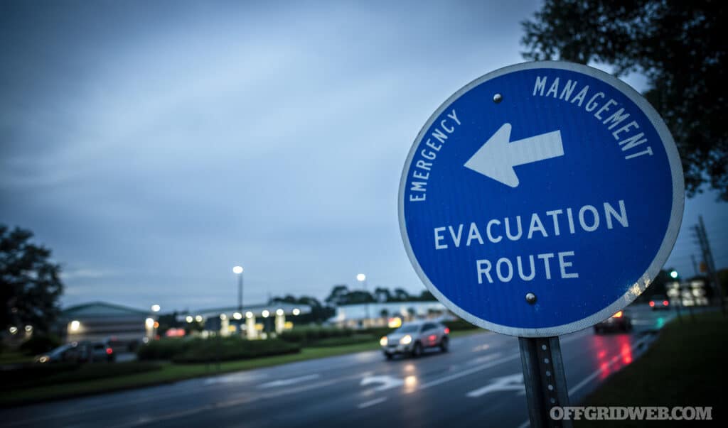 image of an evacuation sign