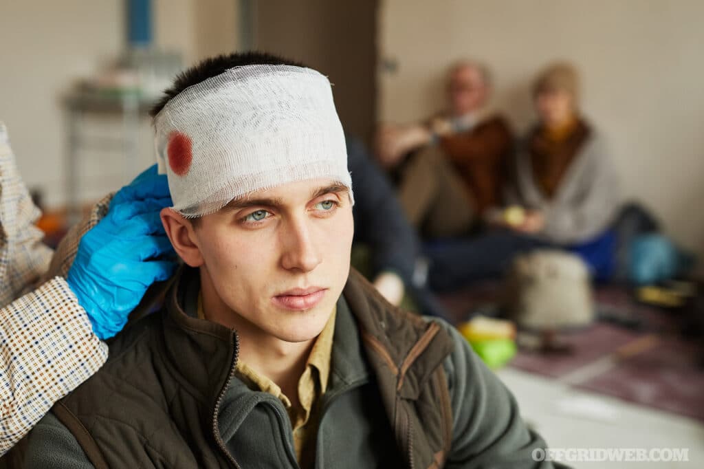 image of a soldier with a traumatic injury to the brain