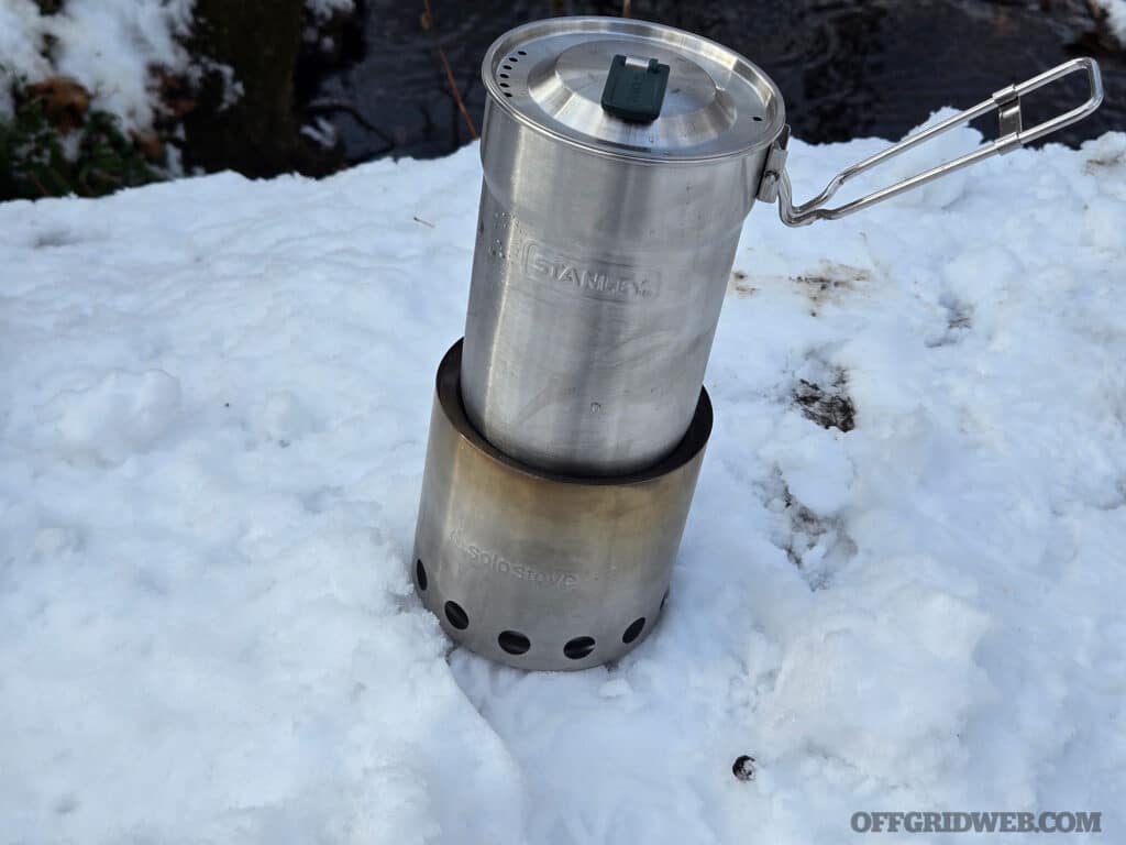 image of a portable stove and pot