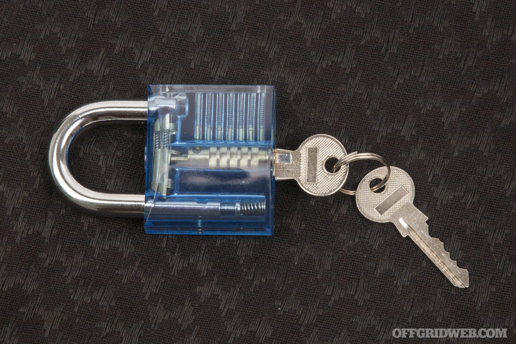 Image of a clear practice lock