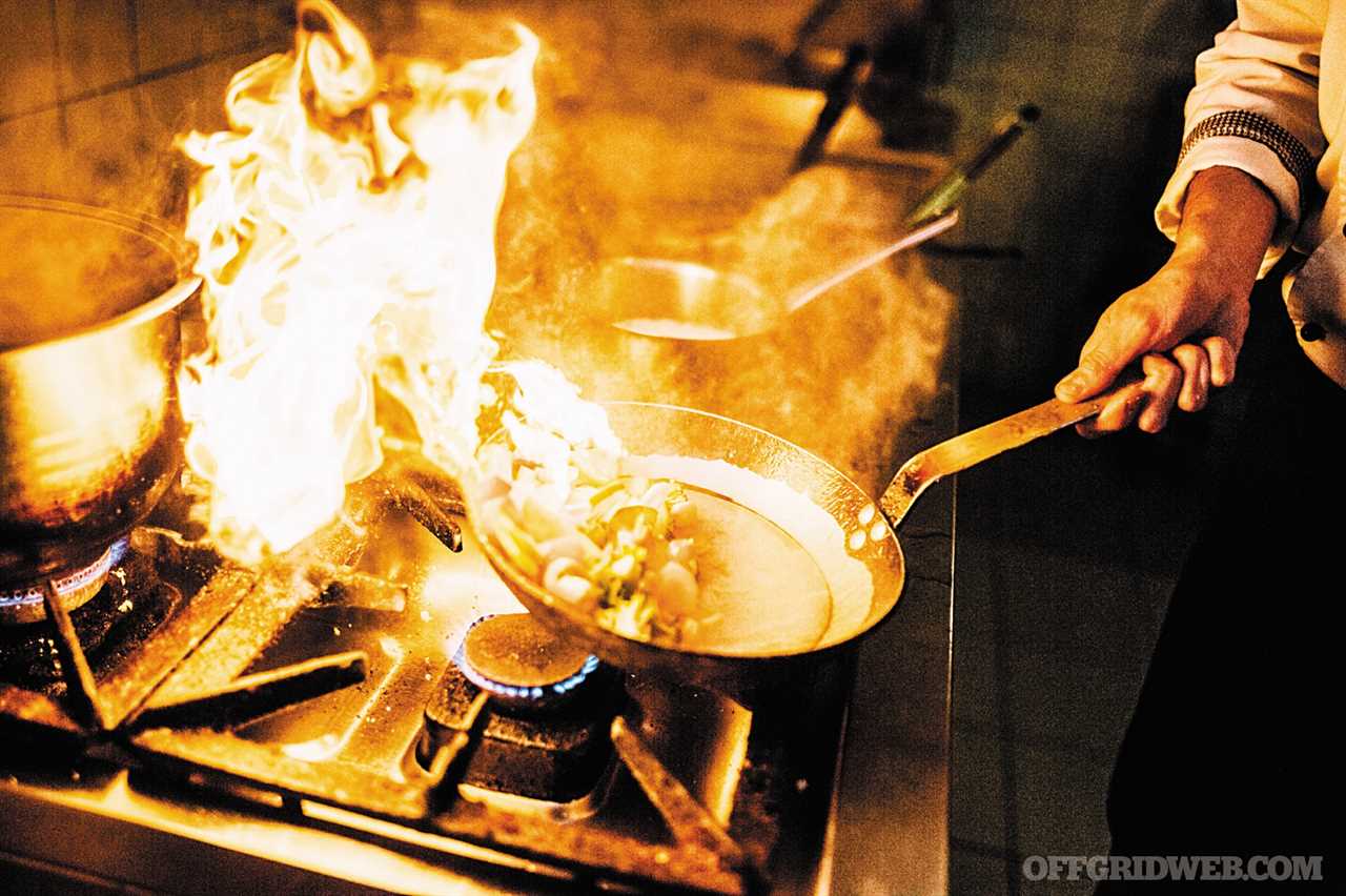 a house fire in a kitchen