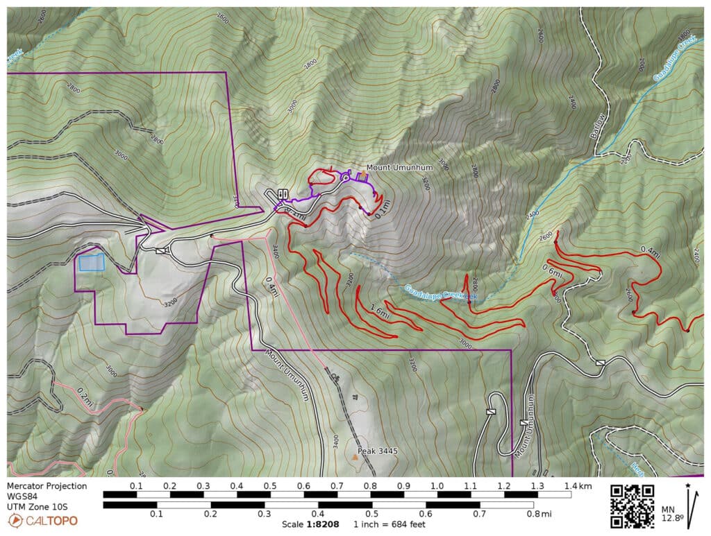 topo map of mount Umunhum