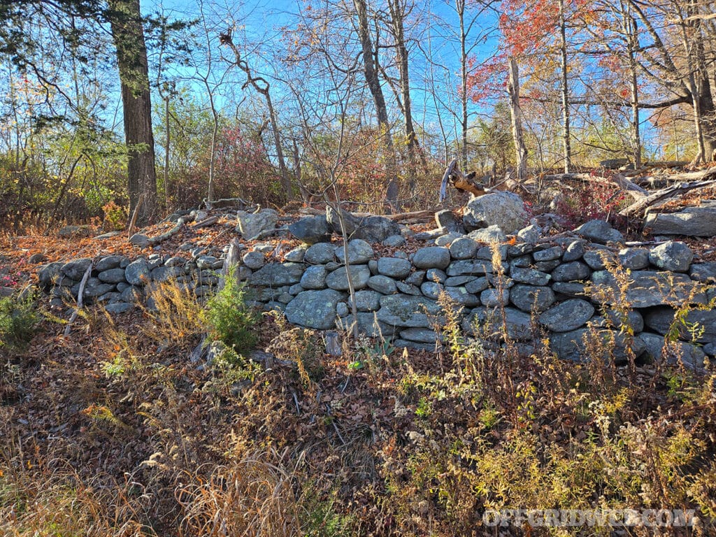 an old stone wall from a historic settlement