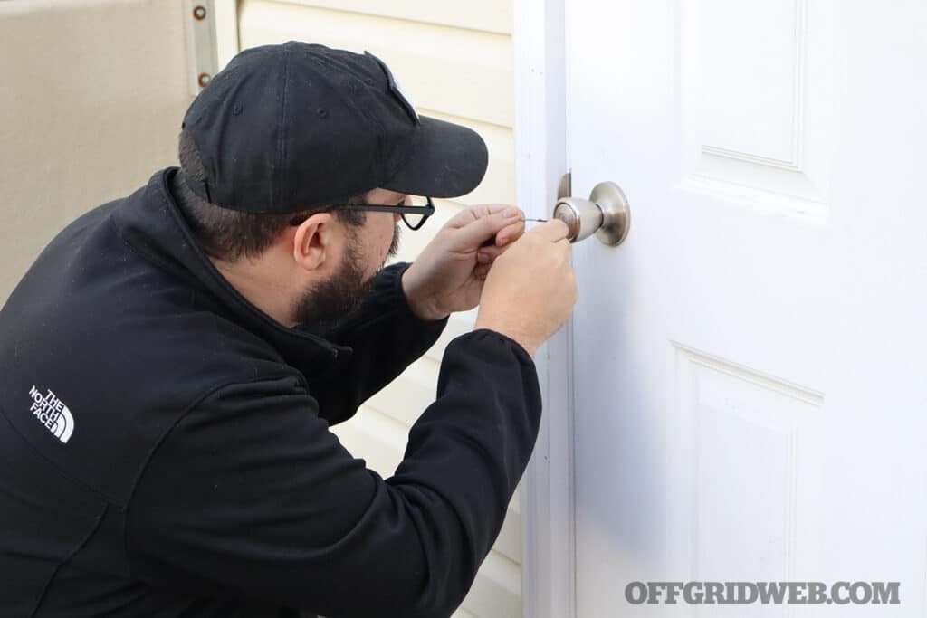 man picking a lock